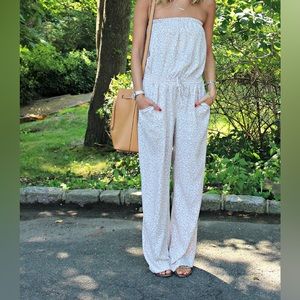 Loft Leopard Strapless Jumpsuit - size medium